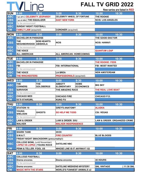 showcase tv schedule 2022.